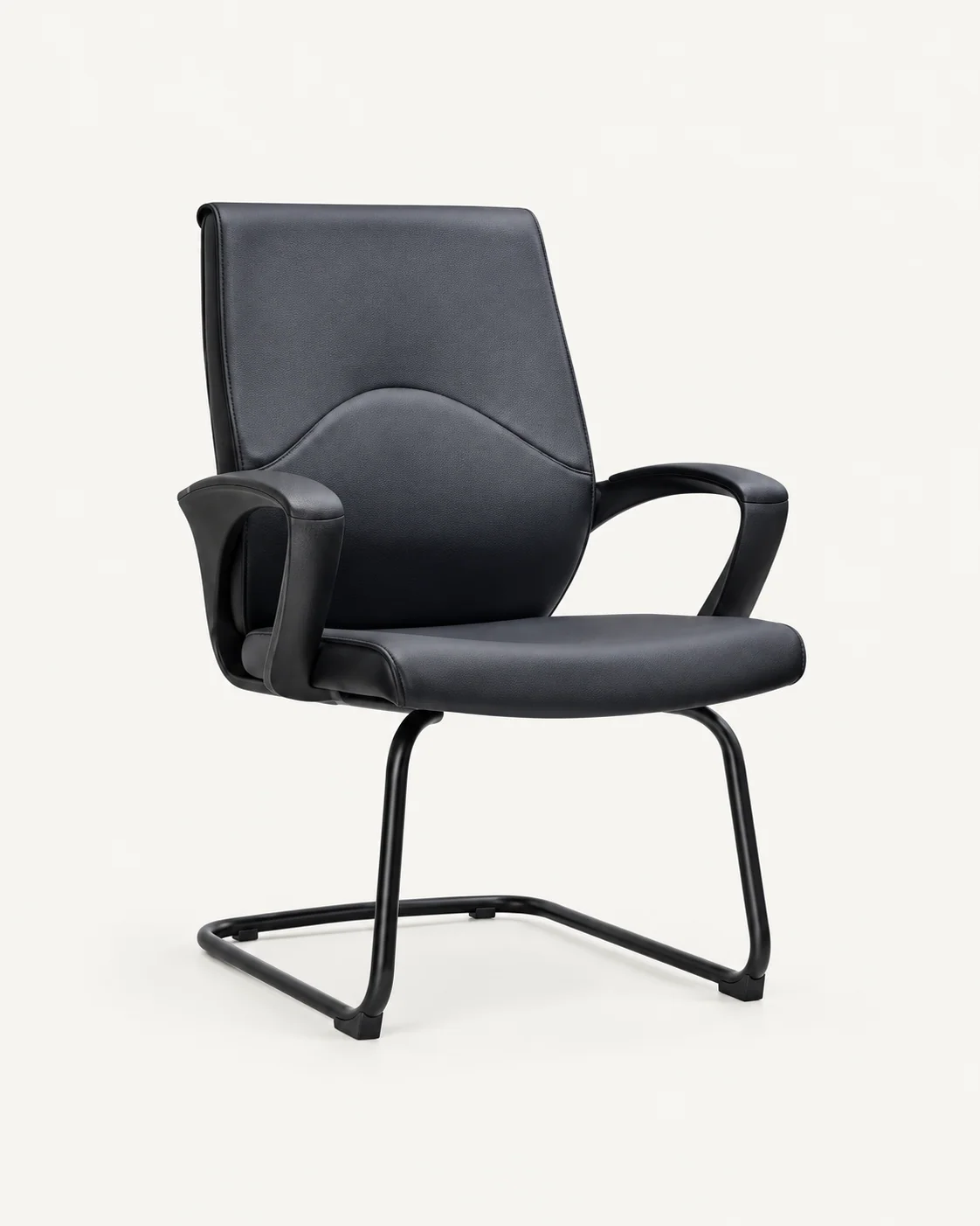 Curved-arm Cantilever Visitor Chair