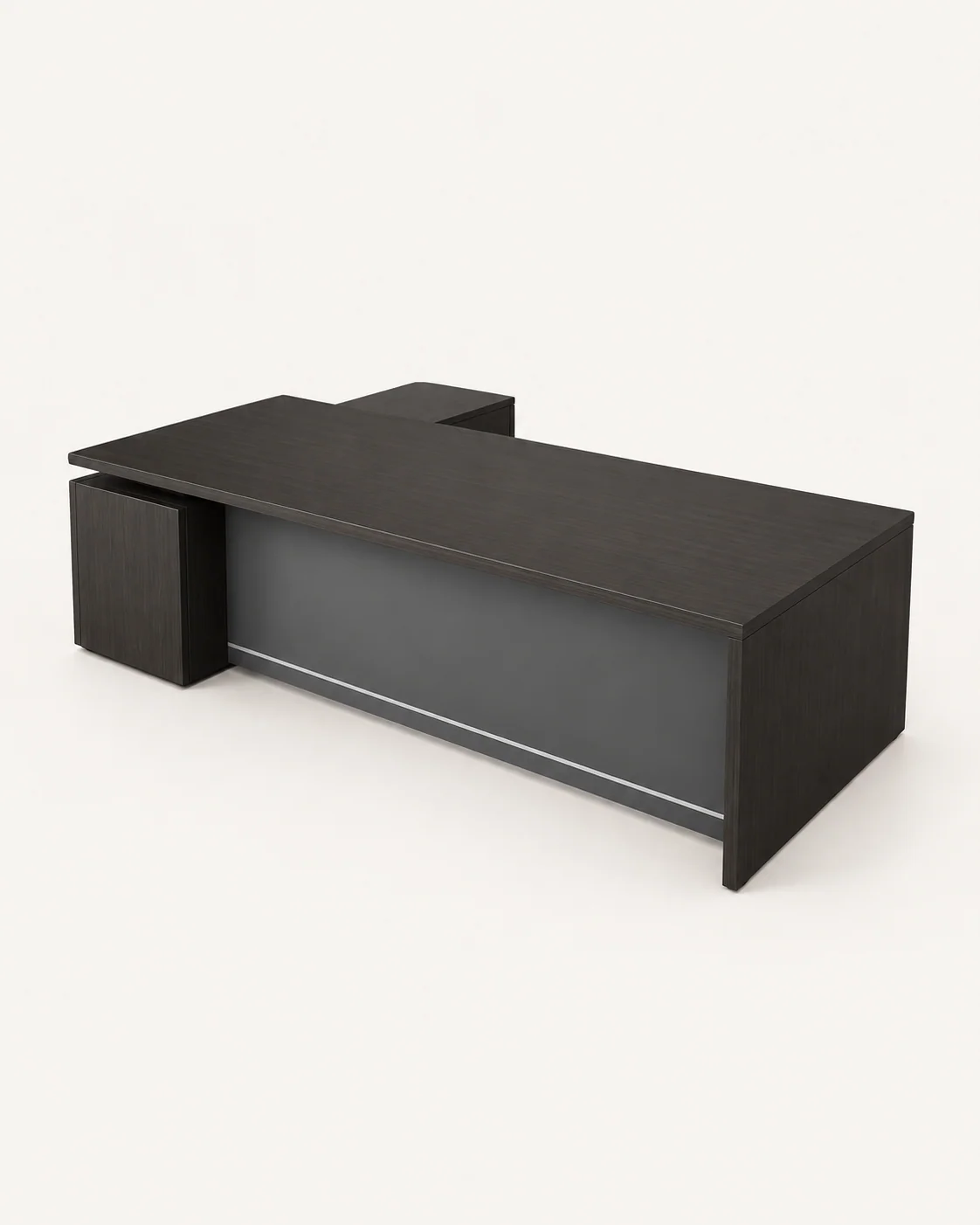 Dark Executive Desk with Side Return