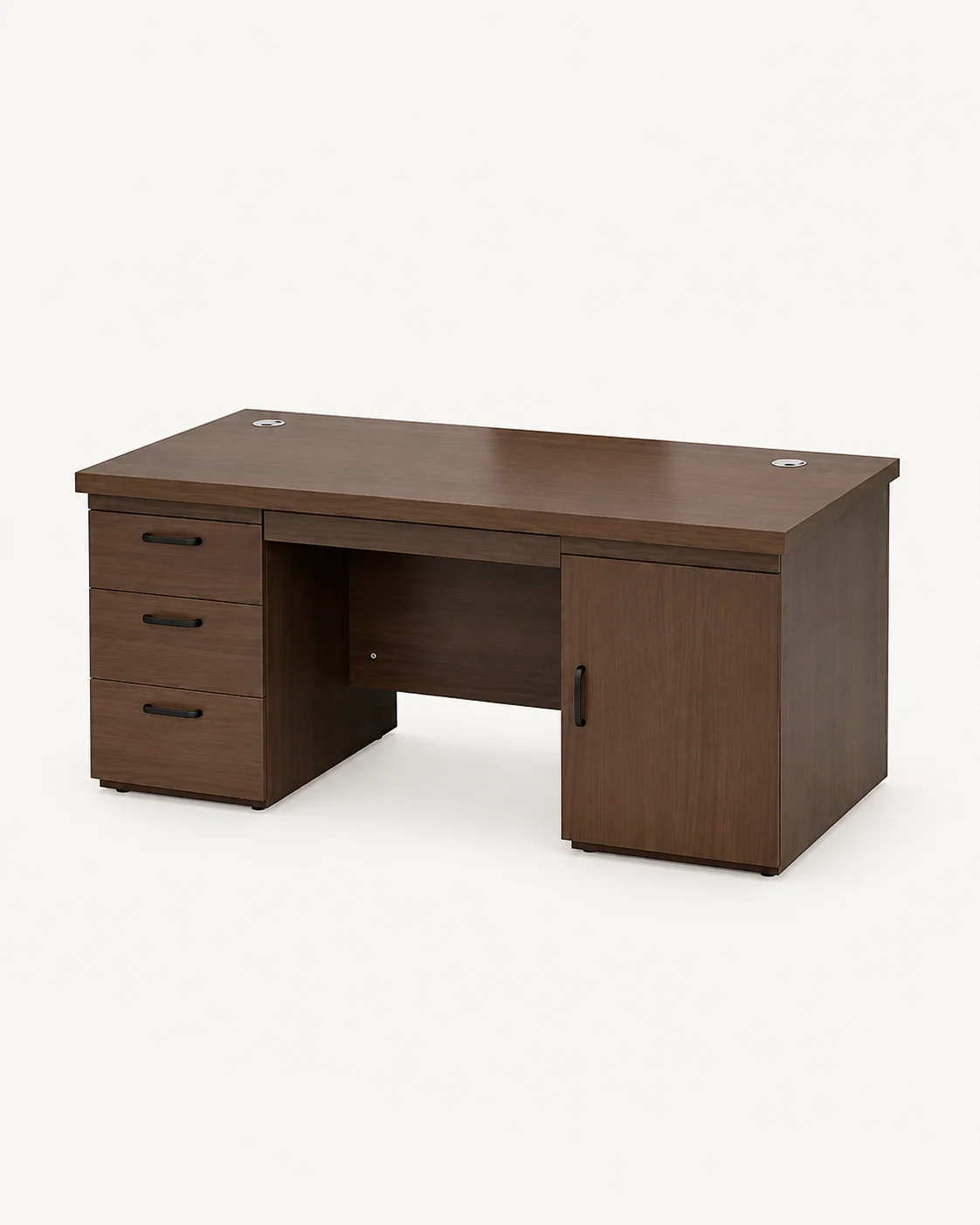 Wood-tone Double-pedestal Desk