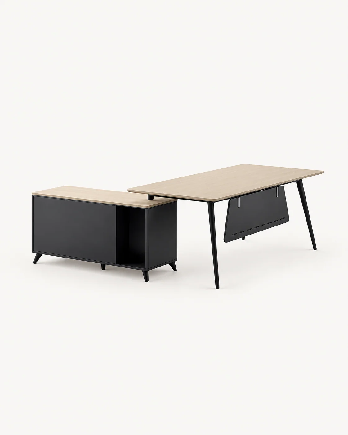 Light-top Executive Desk with Return